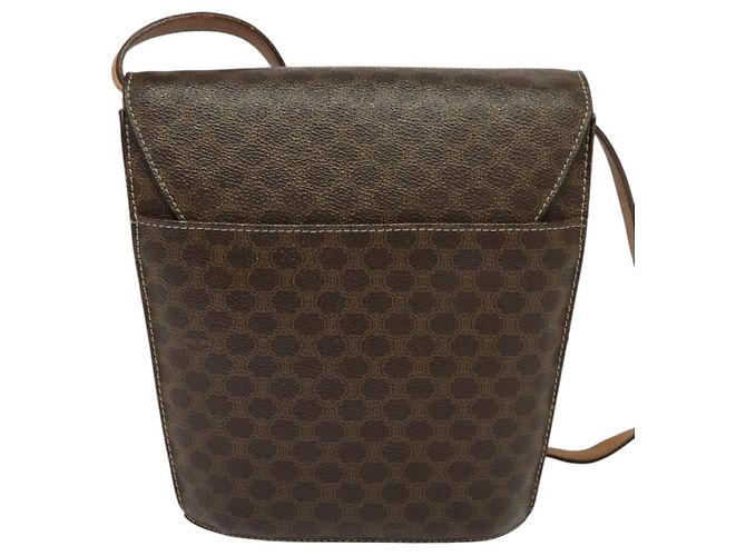 Céline CELINE Macadam Canvas Schultertasche aus PVC-Leder Braun Gold Auth 139816 Golden - Ansicht 2