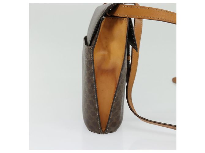 Céline CELINE Macadam Canvas Schultertasche aus PVC-Leder Braun Gold Auth 139816 Golden - Ansicht 4