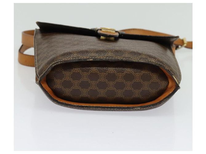 Céline CELINE Macadam Canvas Schultertasche aus PVC-Leder Braun Gold Auth 139816 Golden - Ansicht 5