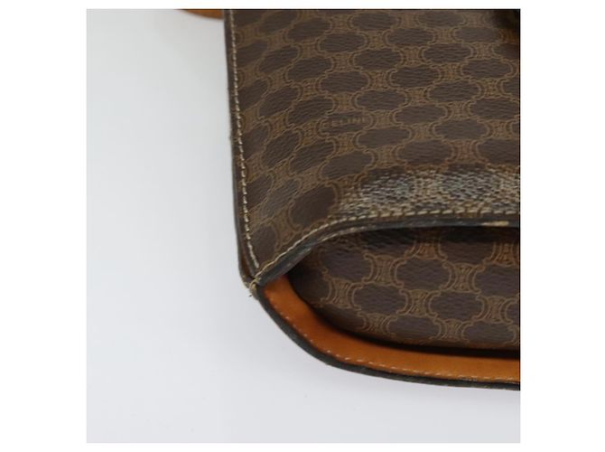 Céline CELINE Macadam Canvas Schultertasche aus PVC-Leder Braun Gold Auth 139816 Golden - Ansicht 9