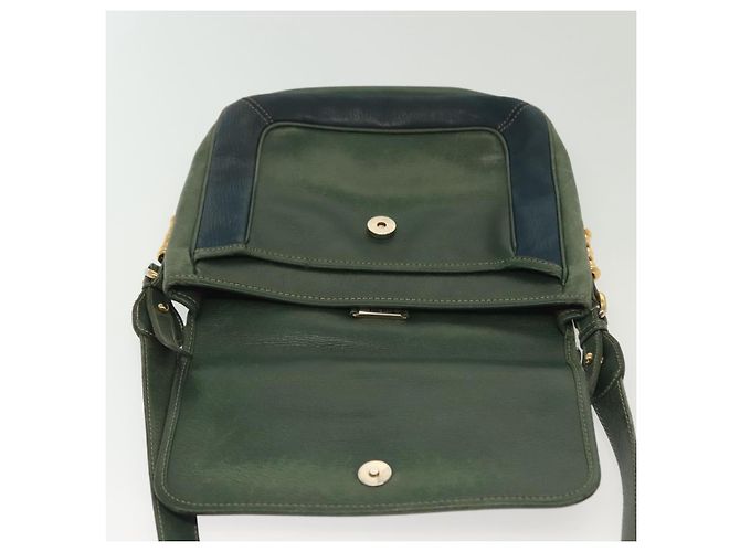 LOEWE Velazquez Borsa a Spalla in Pelle Verde Oro Auth bs28944 D'oro - vista 10