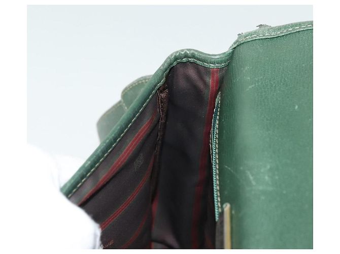 LOEWE Velazquez Borsa a Spalla in Pelle Verde Oro Auth bs28944 D'oro - vista 19