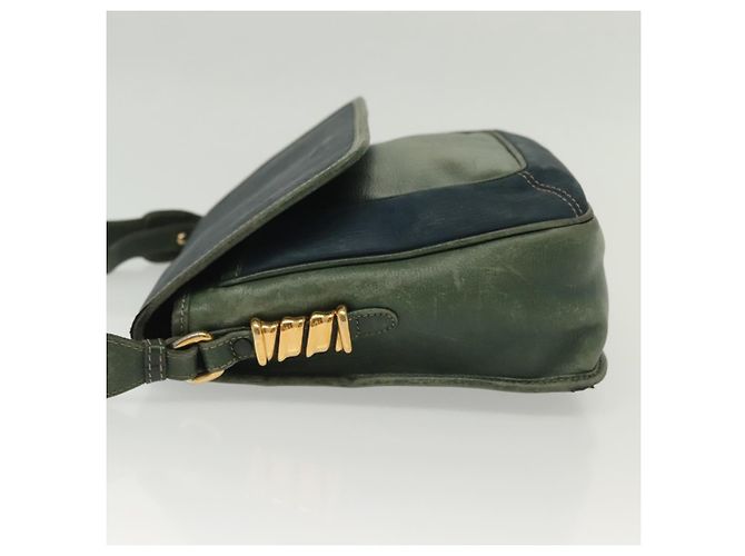 LOEWE Velazquez Borsa a Spalla in Pelle Verde Oro Auth bs28944 D'oro - vista 4