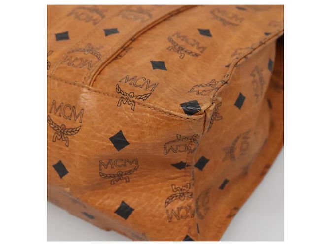 Borsa a Spalla MCM Logogram Vicetos in Pelle PVC Marrone Oro Auth BA4838 - vista 10