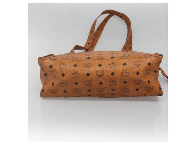 Borsa a Spalla MCM Logogram Vicetos in Pelle PVC Marrone Oro Auth BA4838 - vista 9