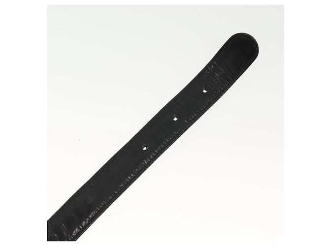Cinturón de Cadena de Cuero CHANEL 34,6"" Oro Negro CC Auth hk2962 Dorado - vista 9