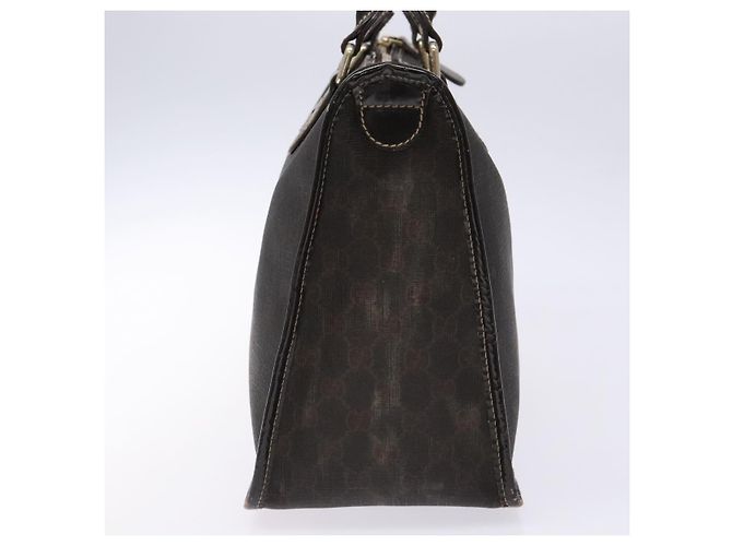 Gucci Borsa GG Supreme in PVC pelle dorata marrone scuro 190259 Auth 139819 - vista 5
