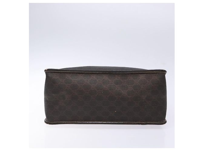 Gucci Borsa GG Supreme in PVC pelle dorata marrone scuro 190259 Auth 139819 - vista 9