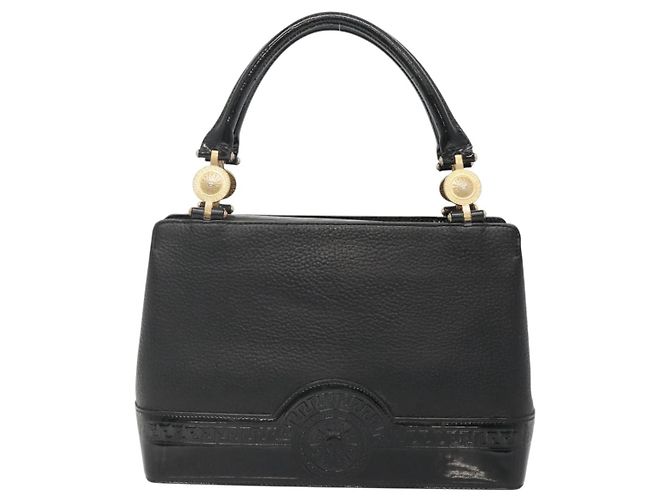 Borsa Tote in Pelle Nera e Oro Gianni Versace Auth BA5104 Nero D'oro - vista 13