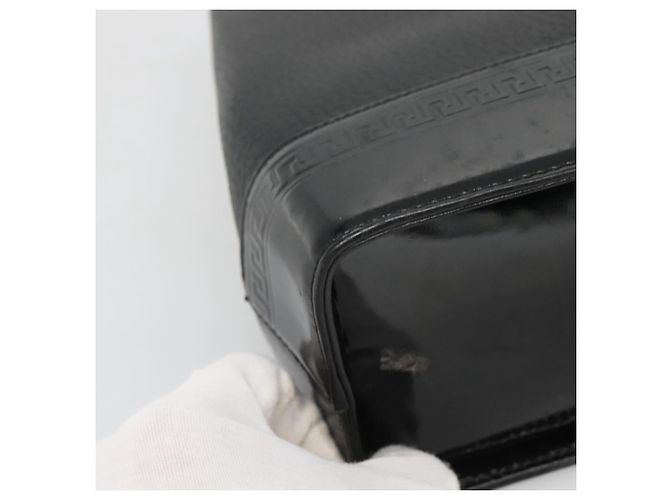 Borsa Tote in Pelle Nera e Oro Gianni Versace Auth BA5104 Nero D'oro - vista 14