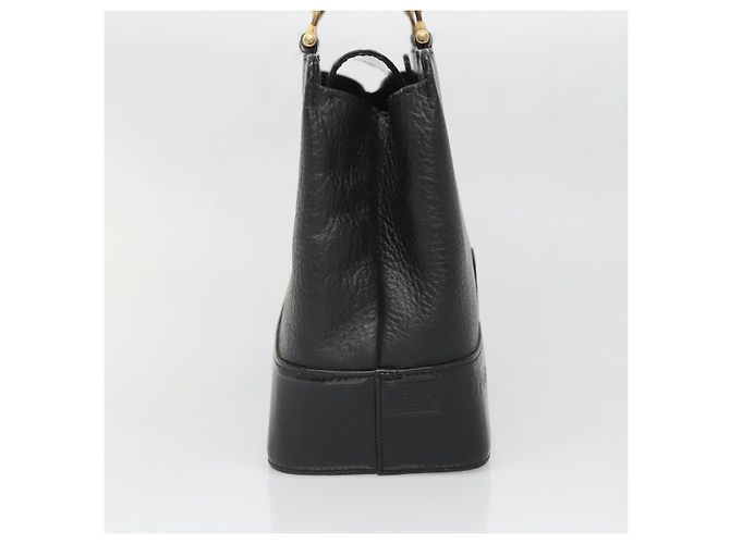 Borsa Tote in Pelle Nera e Oro Gianni Versace Auth BA5104 Nero D'oro - vista 3