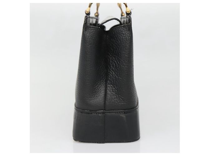 Borsa Tote in Pelle Nera e Oro Gianni Versace Auth BA5104 Nero D'oro - vista 4