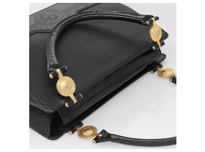 Borsa Tote in Pelle Nera e Oro Gianni Versace Auth BA5104 Nero D'oro - vista 6