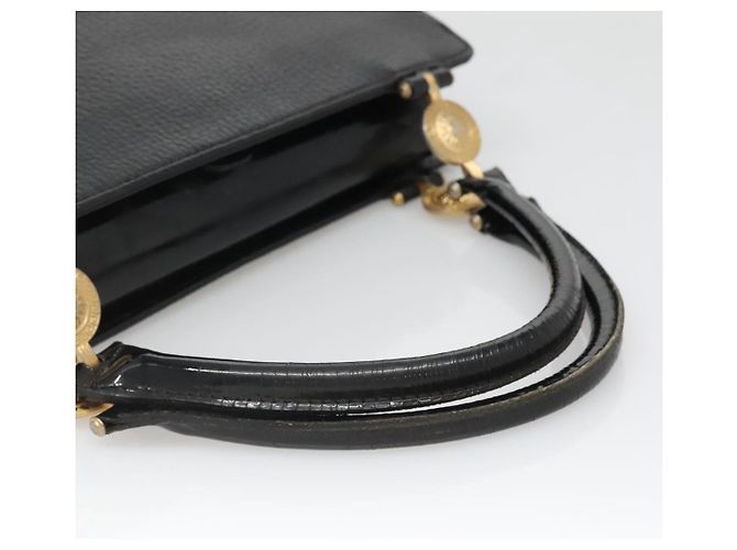 Borsa Tote in Pelle Nera e Oro Gianni Versace Auth BA5104 Nero D'oro - vista 7