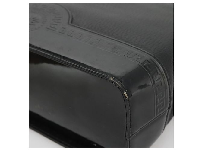 Borsa Tote in Pelle Nera e Oro Gianni Versace Auth BA5104 Nero D'oro - vista 9