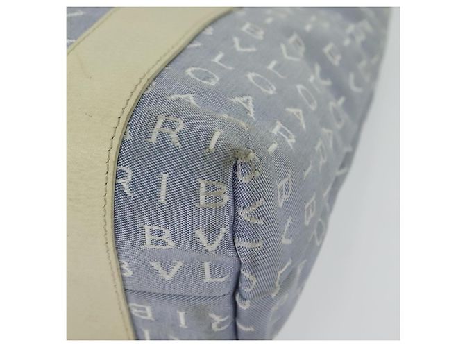 Bulgari BVLGARI Logo Mania Tote Bag aus Canvas in Hellblau Silber Auth BA5058 - Ansicht 14