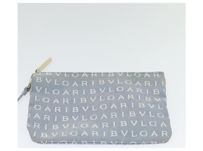Bulgari BVLGARI Logo Mania Tote Bag aus Canvas in Hellblau Silber Auth BA5058 - Ansicht 21