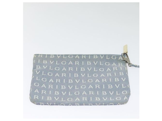 Bulgari BVLGARI Logo Mania Tote Bag aus Canvas in Hellblau Silber Auth BA5058 - Ansicht 22