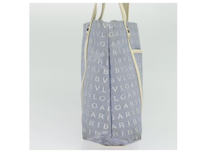 Bulgari BVLGARI Logo Mania Tote Bag aus Canvas in Hellblau Silber Auth BA5058 - Ansicht 3