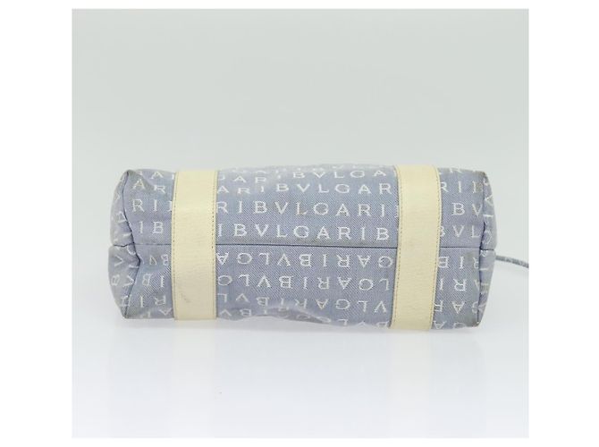 Bulgari BVLGARI Logo Mania Tote Bag aus Canvas in Hellblau Silber Auth BA5058 - Ansicht 5