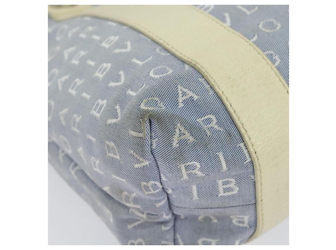 Bulgari BVLGARI Logo Mania Tote Bag aus Canvas in Hellblau Silber Auth BA5058 - Ansicht 9