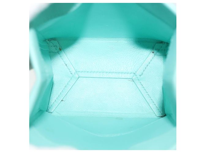 Autre Marque Tiffany&Co. Mini Borsa a Mano in Pelle 2in1 Blu Turchese Argento Auth 139063 - vista 11