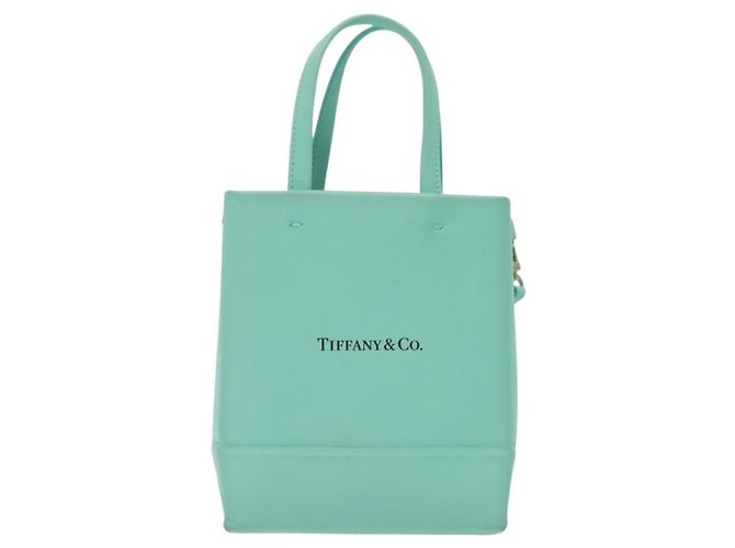 Autre Marque Tiffany&Co. Mini Borsa a Mano in Pelle 2in1 Blu Turchese Argento Auth 139063 - vista 13