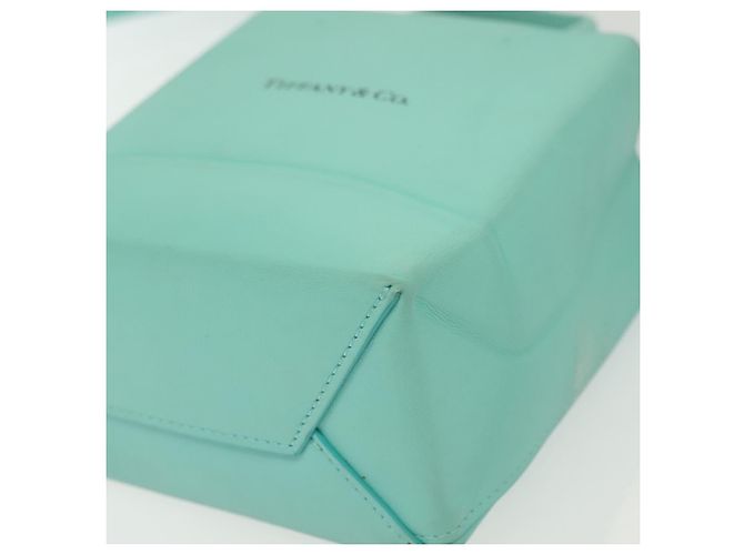 Autre Marque Tiffany&Co. Mini Borsa a Mano in Pelle 2in1 Blu Turchese Argento Auth 139063 - vista 16