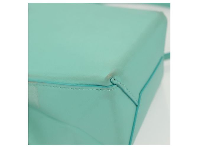 Autre Marque Tiffany&Co. Mini Borsa a Mano in Pelle 2in1 Blu Turchese Argento Auth 139063 - vista 17