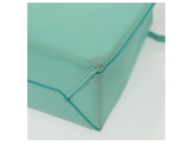Autre Marque Tiffany&Co. Mini Borsa a Mano in Pelle 2in1 Blu Turchese Argento Auth 139063 - vista 18