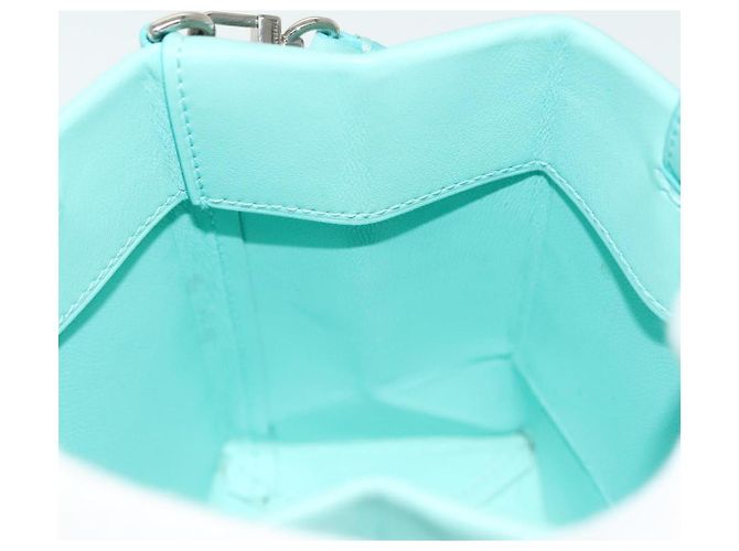 Autre Marque Tiffany&Co. Mini Borsa a Mano in Pelle 2in1 Blu Turchese Argento Auth 139063 - vista 21