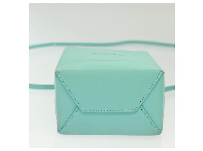 Autre Marque Tiffany&Co. Mini Borsa a Mano in Pelle 2in1 Blu Turchese Argento Auth 139063 - vista 6