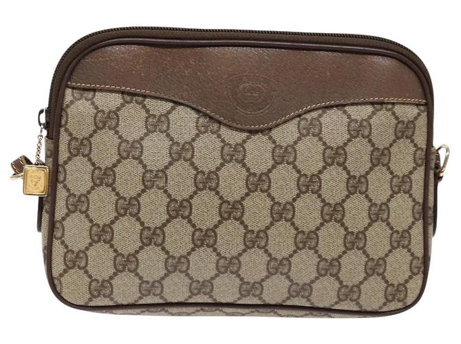 Gucci Borsa a Spalla GG Supreme PVC Beige Oro 007 115 6428 4002 Auth th6267 D'oro - vista 2