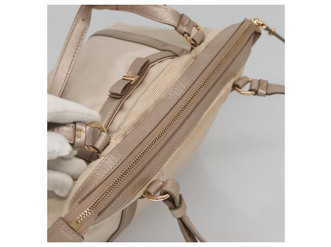 Vala Handtasche aus Nylon in Beige und Gold Auth BA5017 von Salvatore Ferragamo Golden - Ansicht 6