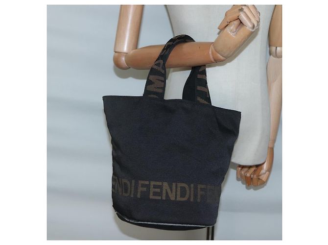 Borsa FENDI Nera Marrone oro Auth bs28903 Nero D'oro - vista 19