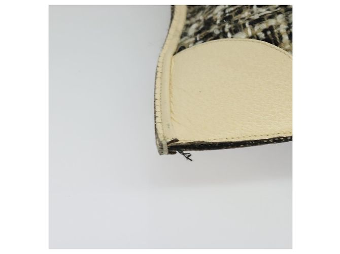 Borsa a Mano PRADA Tweed Pelle Beige Nero Argento Auth yk19291 - vista 15