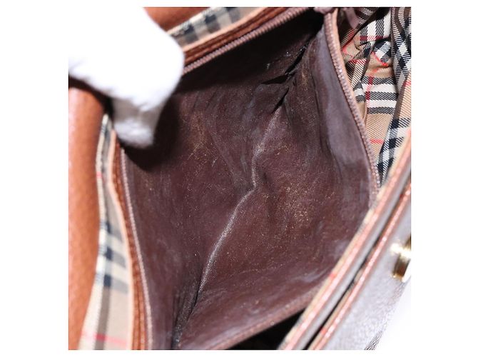 Autre Marque Borsa a Spalla Burberrys in Pelle Oro Marrone Auth ep10267 D'oro - vista 12