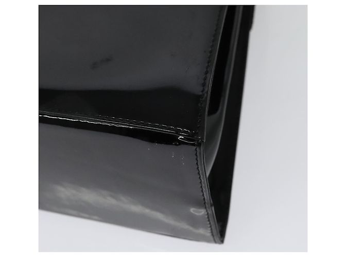Borsa a mano Gancini in smalto 2 in 1 nera e oro Auth 138879 di Salvatore Ferragamo - vista 18