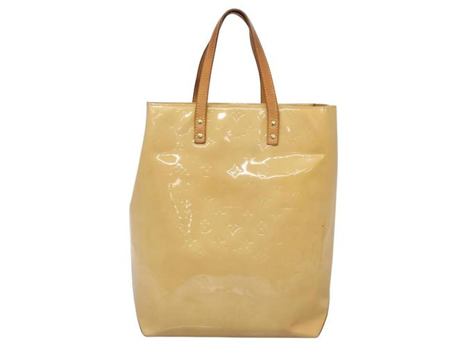 LOUIS VUITTON Borsa a Mano Monogram Vernis Reade MM Beige M91141 LV Auth 139916 - vista 13