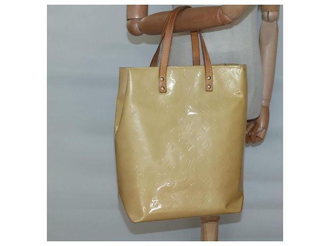 LOUIS VUITTON Borsa a Mano Monogram Vernis Reade MM Beige M91141 LV Auth 139916 - vista 20