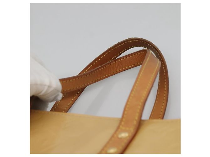 LOUIS VUITTON Borsa a Mano Monogram Vernis Reade MM Beige M91141 LV Auth 139916 - vista 8
