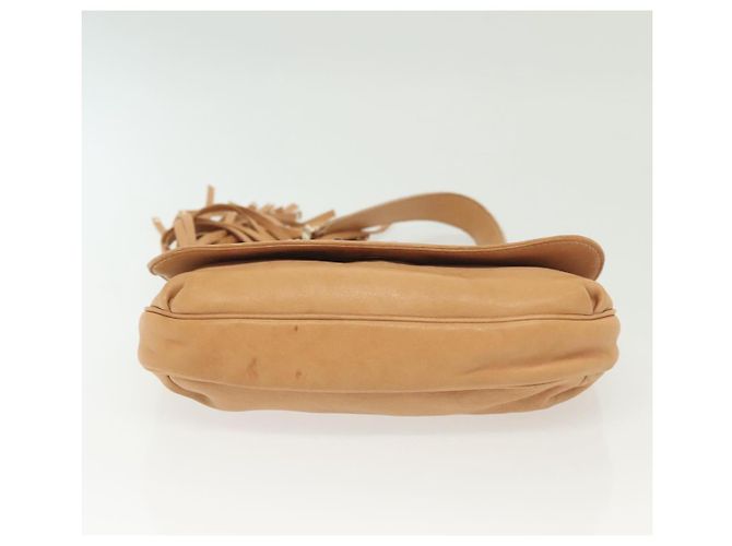 Borsa a spalla in pelle beige e oro con borchie Jimmy Choo Auth BA5032 D'oro - vista 5