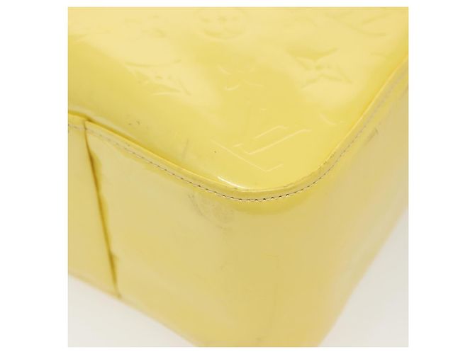 LOUIS VUITTON Bolsa Tote Columbus Monogram Vernis Amarelo Limão M91047 Auth ep10370 Dourado - vista 16
