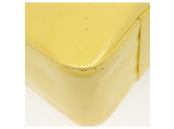 LOUIS VUITTON Bolsa Tote Columbus Monogram Vernis Amarelo Limão M91047 Auth ep10370 Dourado - vista 17