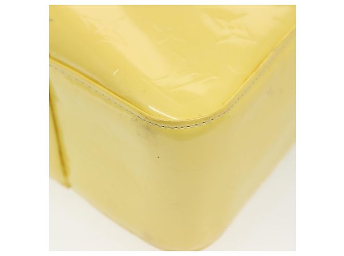 LOUIS VUITTON Bolsa Tote Columbus Monogram Vernis Amarelo Limão M91047 Auth ep10370 Dourado - vista 18