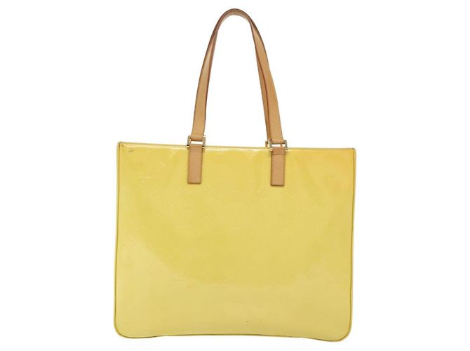 LOUIS VUITTON Bolsa Tote Columbus Monogram Vernis Amarelo Limão M91047 Auth ep10370 Dourado - vista 2