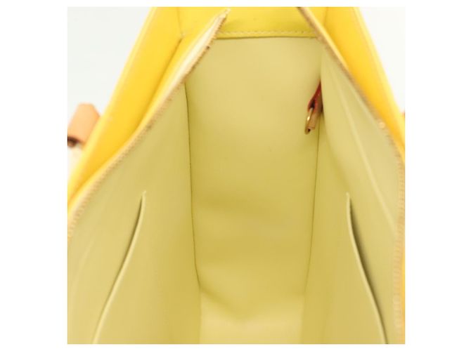 LOUIS VUITTON Bolsa Tote Columbus Monogram Vernis Amarelo Limão M91047 Auth ep10370 Dourado - vista 22