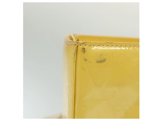 LOUIS VUITTON Bolsa Tote Columbus Monogram Vernis Amarelo Limão M91047 Auth ep10370 Dourado - vista 4