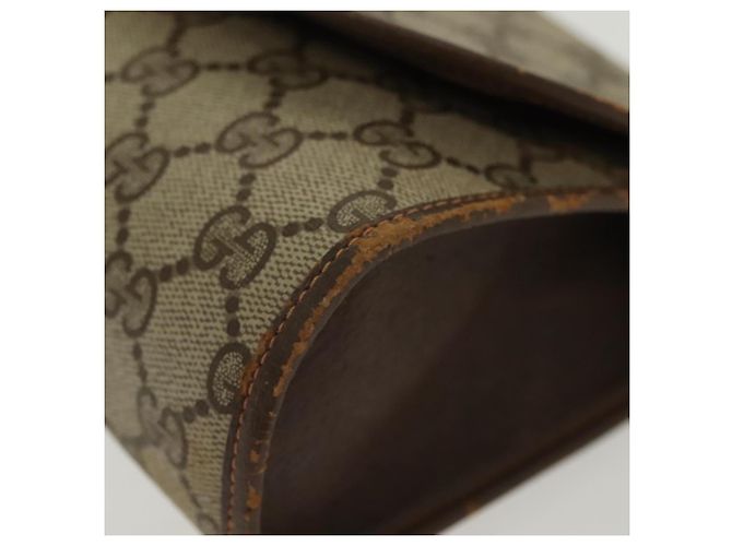 Gucci Borsa Sherry Line GG Supreme Web in PVC beige e oro 156 01 030 Auth BA4458 D'oro - vista 10