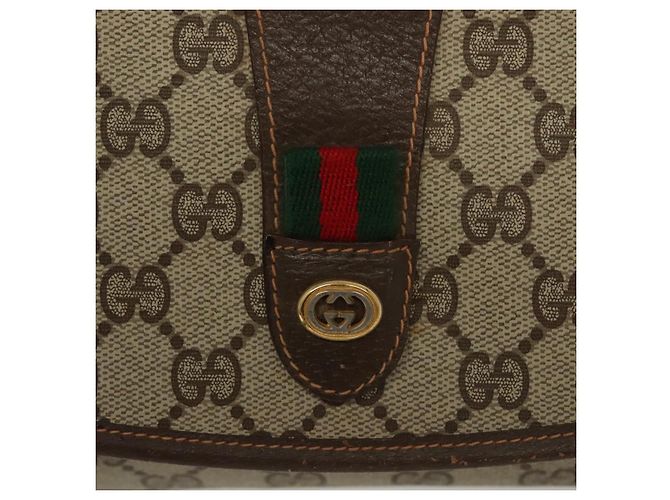 Gucci Borsa Sherry Line GG Supreme Web in PVC beige e oro 156 01 030 Auth BA4458 D'oro - vista 13